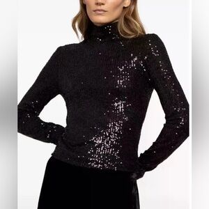 Anne Klein Black Sequin Top